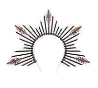 Zerodeko Radiant Headband Crown Black Gothic Goddess Headpiece Vintage Lolita Cosplay Tiara for Women Festival and Party Wear