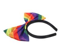 Zerodeko Rainbow Bowknot Headband Pride Accessories Colorful Cloth Hairband for Women Comfortable Stylish Party Festival Hair Accessory
