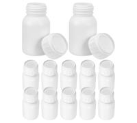 Zerodeko Reagent Bottles with Screw Caps for Precise Small Volume Storage 12pcs 50ml Hdpe Thick Wall Wide Mouth White Chemical Storage Containers in Educational Labs and Research