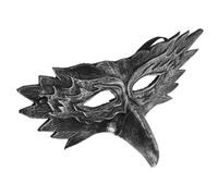 Zerodeko Realistic Eagle Face Mask for Halloween Costume, Silver Pu Leather Material, Comfortable and Easy to Wear, for Themed Events and Dance Parties