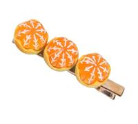 Zerodeko Realistic Orange Hair Clip for Women Small Fruit-inspired Hairpin Secure All-day Hold Kawaii Hair Accessory for Active and Casual Hairstyles