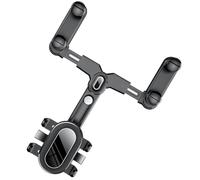 Zerodeko Rear View Mirror Phone Holder Mobile Phone Mount for Car Multifunctional 360 Degree Rotatable and Shake-free Made of Sturdy Abs and Nano Polyurethane Material, for Secure