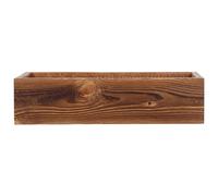 Zerodeko Rectangular Rustic Wood Flower Pot 30x9.5x7cm - Carbonized Window Box Planter for Succulents and Vegetable Gardening, Balcony and Indoor Use