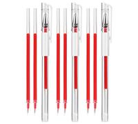 Zerodeko Red Brow Mapping Pen Set for Eyebrow Tattooing, 4 Multi-function Markers with 8 Red Refill Tips, Smudge-resistant Brow Mapping Kit for Professional Microblading and Precise Tattoo