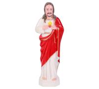 Zerodeko Red Jesus Statue Ornament for Church and Home Decoration with Anti-skid Base for Religious Catholic Adornment Suitable for Believers of Christianity and Catholicism Catholicism