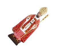 Zerodeko Red Resin Archbishop King Statue Lightweight Spiritual Decor with Smooth Surface and Unique Shape for Home Decoration and Church Adornment