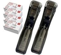 Zerodeko Refill Paper Clip Dispenser Document Clamp Lightweight Plastic Iron Stapler with Replaceable Dispenser for Binding Presentations and Assignments, for Students and Staff