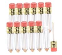 Zerodeko Refillable Lip Gloss Pencil Tubes 12pcs Mini Plastic Containers with Brush for Diy Beauty Products and Travel