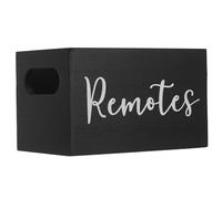 Zerodeko Remote Control Storage Box Wooden Organizer with Compartments for Office, Bedroom and Living Room Rustic Media Holder for TV and Small Electronics