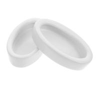 Zerodeko Reptile Food Bowl White Ceramic 2pcs Oval Shaped with Spill Prevention and Food Storage Features Water Holder for Lizards and Horned Frogs Suitable for Terrarium Feeding