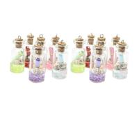 Zerodeko Resin Bottle Pendant Set for Pendants and Realistic Workmanship 12pcs with Mini Drift Bottle Design in Assorted Colours Random Color and Handicrafts