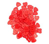 Zerodeko Resin Heart Buttons 100Pcs Red 2 Holes Smooth Lightweight Buttons for DIY Crafting and Knitting Accessories