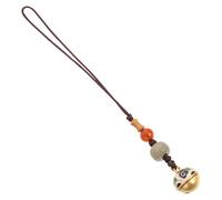 Zerodeko Retro Brass Phone Charm Keychain Hanging Pendant with Lovely Bell Design, Practical Mobile Phone and Car Key Accessory for DIY Making and Other Decors Random Color