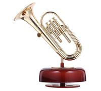 Zerodeko Retro Clockwork Music Box with Wind-up Mechanism, Vintage Eight-tone Melody Box Featuring Realistic Instrument Design, Home Décor Accent for Desk or Shelf Display