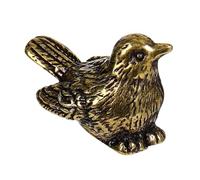 Zerodeko Retro Robin Bird Ornament Quirky Garden Statue Vintage Decor Brass Sparrow Figurine