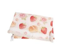 Zerodeko Reusable Beeswax Bread Storage Bag, Double Layer Cotton Roll Top | Wax Lining, Buckle Closure, Strawberry Rose Print, for Sandwiches, Rolls, Countertop Pantry Use
