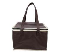 Zerodeko Reusable Grocery Bag Zipped with Non-woven Fabric Insulated and Tasteless Material, Coffee Colour Thermal Food Bag Insulated Cool Cake for Professional Caterers and Shopping