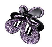 Zerodeko Rhinestone Butterfly Hair Claw Clamp for Women Purple Shiny Jaw Clip Hair Accessories for Styling and Half Updos