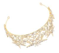 Zerodeko Rhinestone Crown Hair Accessory Alloy Star Headband for Wedding Bridal Tiara Hair Decorations Gold Sequin Crown Hairband