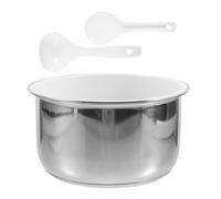 Zerodeko Rice Cooker with Easy to Clean Surface Stainless Steel 4l Inner Pot Replacement, Nonstick Electric Cooking Pot Compatible Universal Rice Cooker Liner for Home Kitchen Use