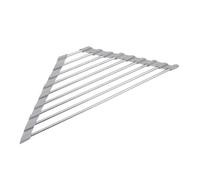Zerodeko Roll up Dish Drying Rack Triangular Sink Corner Drainer Made of Stainless Steel and TPE with No Burrs Air-Dry Cutlery Design for Kitchen Organisation and Space Saving