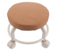 Zerodeko Rolling Stool for Salon and Massage with 360° Swivel, Low Pu Leather Footrest Stool Featuring Compact Design and Universal Wheels, Modern round Chair Suitable for Spa, Home,