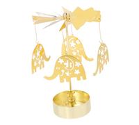 Zerodeko Rotary Candle Holder Metal Carousel with Cartoon Elephant Design Stylish Rotating Aromatherapy Candlestick Centerpiece for Dining Table Luxurious Festive Home Decor Ornament