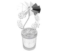 Zerodeko Rotating Carousel Candle Holder with Handle, European Style Spinning Tea Light Holder, Decorative Chalice Design for Christmas Table and Home Décor, for Parties and Dinner Settings