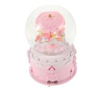 Zerodeko Rotating Carousel Music Box Snow Globe with Light and Hand Swirling Snow for Nursery Decorative Crystal Ball Enchanting Melodies
