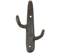 Zerodeko Rustic Cactus Shaped Iron Wall Hook for Bathrooms and Kitchens, Practical Wrought Hanging Hook with Increased Storage Capacity, Coffee Colour, Sturdy Coat and Clothes Hanger