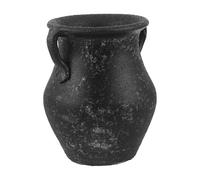Zerodeko Rustic Ceramic Kitchen Utensil Holder Crock with Sturdy Design and Easy Maintenance, Vintage Black Chopstick Storage Jar for Spoons and Kitchen Utensils, for Countertop Use