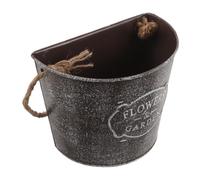 Zerodeko Rustic Metal Wall Planter Made of Iron with Weather Resistant and Easy Wall Mounting Features, Half-round Vintage Style Coffee- Planter Suitable for Indoor Home Use with Artificial
