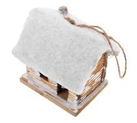 Zerodeko Rustic Wooden Christmas House LED Lighted Winter Village Snowy Holiday Wonderland Ornaments for Table Centerpieces Tree Decorations