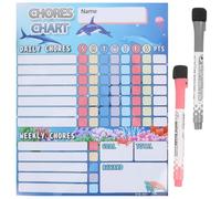 Zerodeko ’s Magnetic Chore Chart with Reward Stickers, Convenient Behavior and Weekly Task Planner, Cartoon Design Fridge Accessory for Boys and Random Style