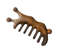 Zerodeko Sandalwood Wooden Head Massage Comb Wide Teeth, Comfortable to Use and Deform Resistant, Special Design for Scalp Meridian Massage and Hair Care at Home Or Travel