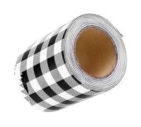 Zerodeko Scalloped Rolled Border Trim Black White Checkered Peel Stick Bulletin Board Borders for Classroom Office Home Cork Whiteboards Wall Decoration