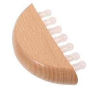 Zerodeko Scalp Massager Wooden Comb 5.5x2.2x1.0 Inch Relaxing Round Shape Adorable Appearance for Neck and Hair Travel Use