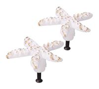 Zerodeko Sea Star Retro Mediterranean Style White 2pcs Iron Knobs Drawer Pulls Handles Ocean Theme Design for Cabinet and Dresser Home Decoration