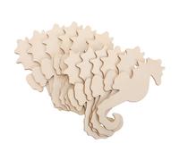 Zerodeko Seahorse Shaped Wooden Cutouts 12Pcs DIY Craft Projects for Beach and Ocean Themed Home Decor