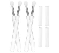 Zerodeko Silicone Lipstick Brush Set Featuring Aluminum Tube 4pcs with Lid Lip Cosmetic Applicators Portable and Easy to Carry and Dustproof Design, for Traveling and Makeup Bags