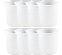 Zerodeko Silicone Measuring Cups 10pcs Non-Stick Multipurpose Mixing Cups with Graduated Scale, Sturdy Silicone Material for Art Crafts for Epoxy Resin and Paints