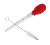 Zerodeko Silicone Turkey Baster with Stand-up Design and Cleaning Brush Multipurpose Cooking Tool for Basting Marinating Poultry and Meats BBQ and Kitchen Accessory