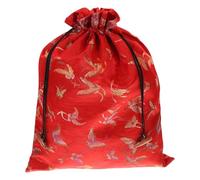 Zerodeko Silk Jewellery Bag Brocade Jewelry Pouch Chinese Candy Sachet Bag Embroidered Drawstring Coin Purse for Wedding Birthday Party Red Random Pattern Wedding