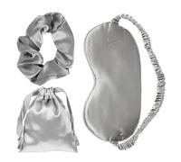 Zerodeko Silk Sleep Eye Mask Set Comfortable Blindfold 3pcs with Elastic Bands and Storage Bag Relieving Stress and Faster Sleep for Home and Travel for People Suffering from Dry Eyes