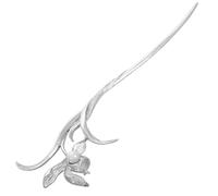 Zerodeko Silver Metal Chinese Hair Stick with Plum Blossom Design, High Gloss Finish Decorative Hair Pin for Women, Versatile Use for Daily Wear and Occasions