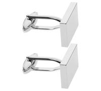 Zerodeko Silver Rectangle Mirror High Gloss Brass Plated Cufflinks for Men, 1 Pair Minimalist Stylish Shirt Accessories, for Wedding and Business Formal Wear