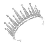Zerodeko Silver Rhinestone Tiara Headband for Women with Comfortable and Secure Fit, Crafted Zinc Alloy Bridal Crown for Wedding, Prom, and Bridal Showers Accessories