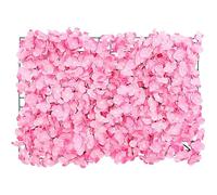 Zerodeko Simulated Hydrangea Row 23.6X15.7 Inch Decorative Wall Panel Artificial Pink Floral Panel for Indoor Wedding Party Backdrop and Home Wall Decor