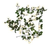 Zerodeko Simulation Rose Vine with 69 Forks, 1.8m Artificial Flower Material, White Colour Sturdy and Never Fall Design for Home Decoration Suitable for Wall and Mirror