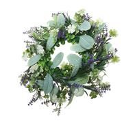 Zerodeko Simulation Spring Leaf Wreath Artificial Garland for Front Door Home Decor Green Eucalyptus-style Hanging Decoration for Wedding Party All Seasons